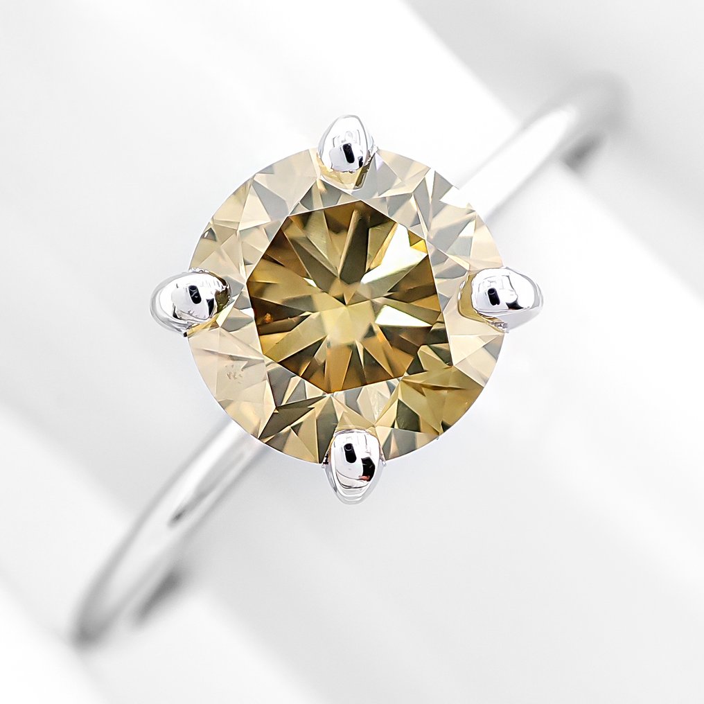 χωρίς τιμή ασφαλείας - Δαχτυλίδι - 14 καράτια Λευκός χρυσός - 1.06ct. tw. Διαμάντι (Φυσικού χρώματος) #1.0