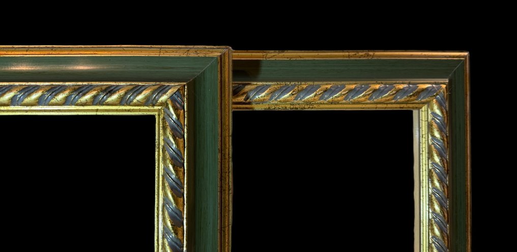 Cornice (2) - Incisa a Corda - Verde Antico - Legno dorato #3.2