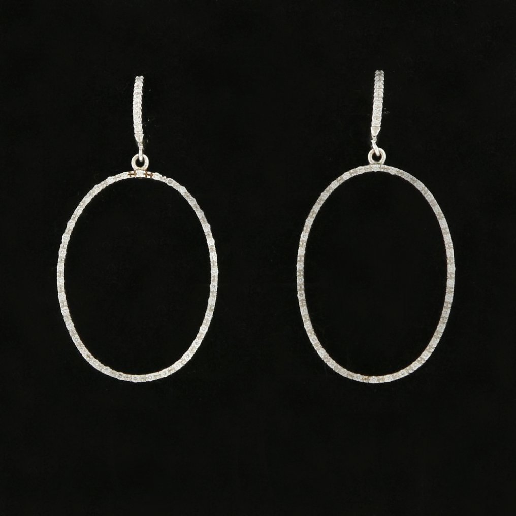 Drop fülbevaló - 18 kt. Fehér arany - 0.44ct. tw. - Gyémánt #2.1