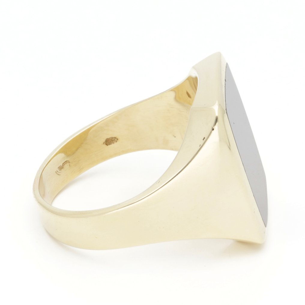 Δαχτυλίδι με σφραγίδα - 14 καράτια Κίτρινο χρυσό - Όνυξ #4.3