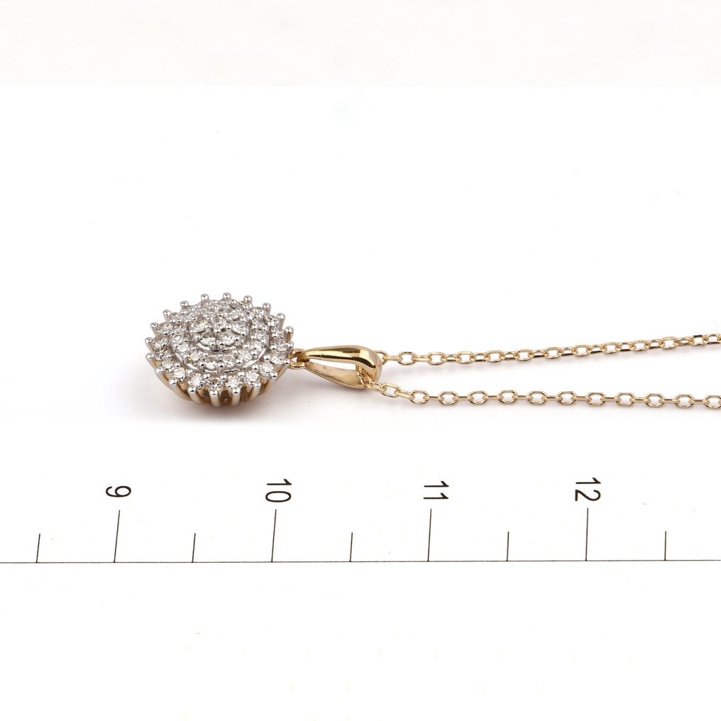 Riipus - 14 kt. Keltakulta - 0.20ct. tw. Timantti (Luonnollinen) #1.0