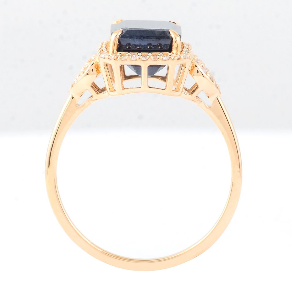 沒有保留價 - 戒指 - 14 克拉 黃金 - 3.83ct. tw. 藍寶石 - 鉆石 #3.2