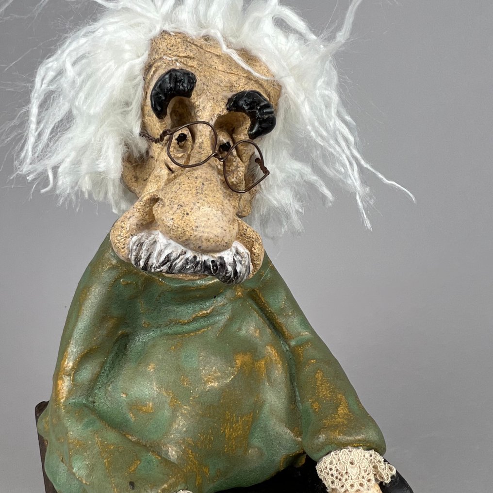 Anna Em - 雕刻, Large  Albert Einstein - 28 cm - 陶瓷 - 2025 #1.0
