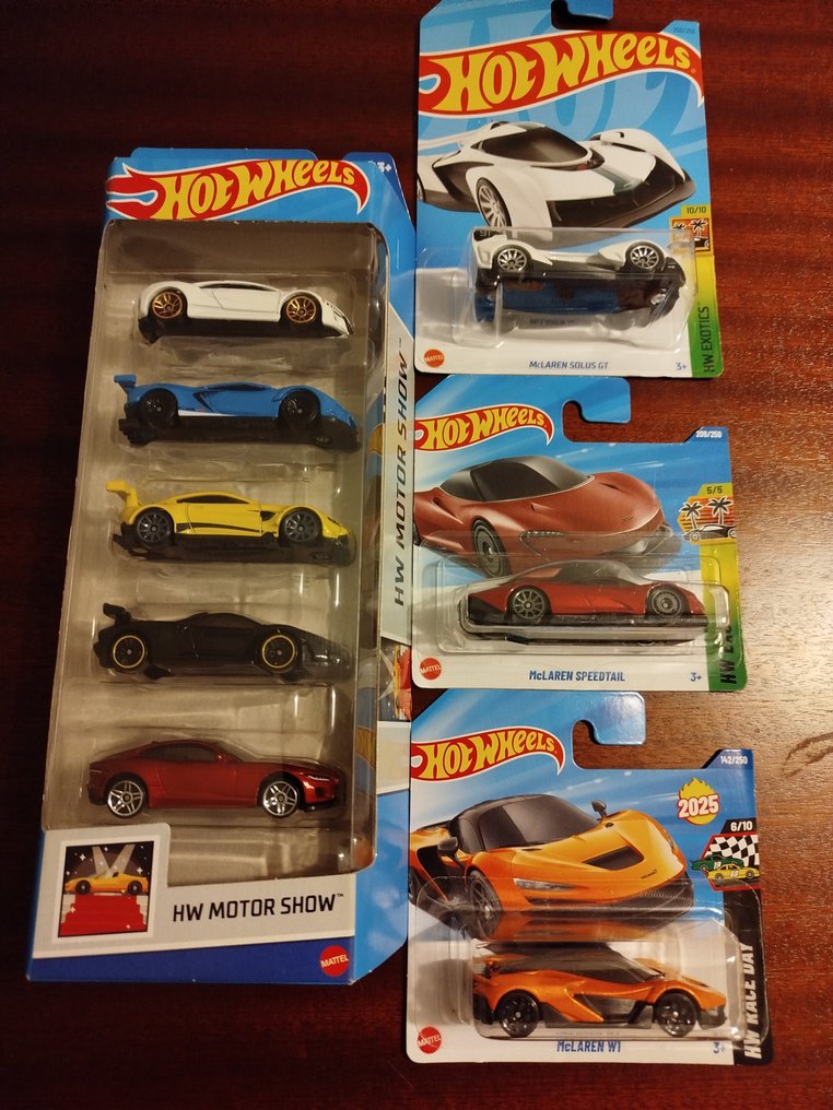 Hot Wheels 1:64 - Αυτοκίνητο μοντελισμού  (8) - Motor Show - HTV49 - + 3 ατομικά (McLaren) #1.0