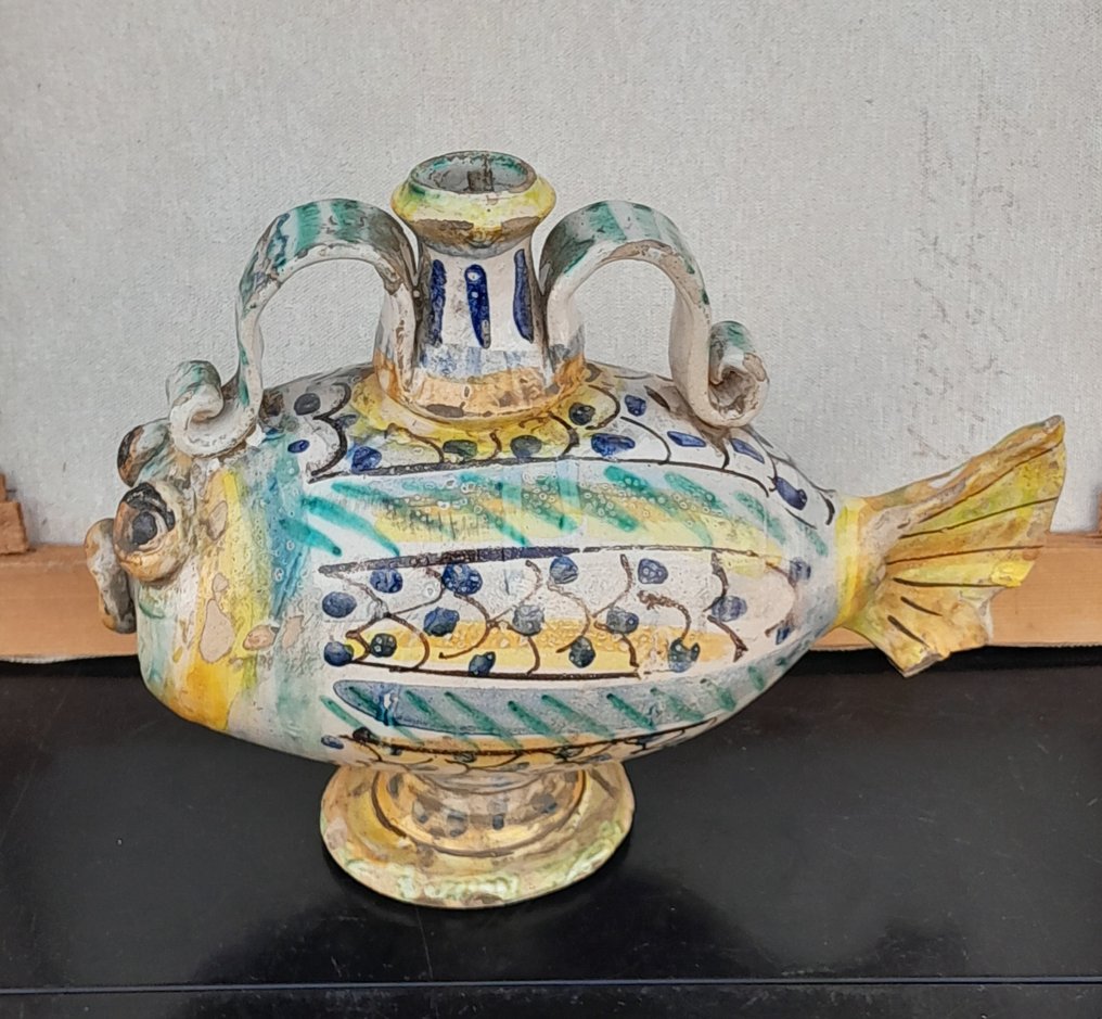 Caltagirone - Maljakko - Polttava harvinaista kalaa - Kivitavara - Scaldamani Caltagirone #1.0