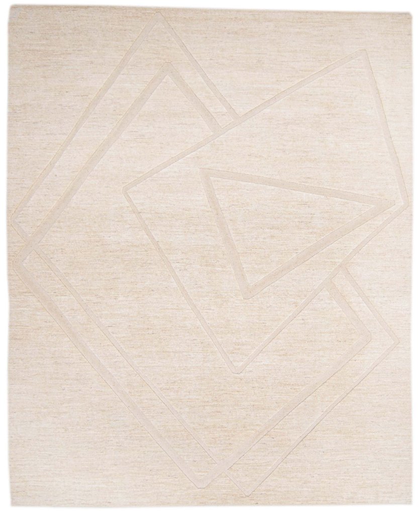 Χειροποίητο διακοσμητικό χαλί σχεδιαστή από μαλλί με ανάγλυφο. - Χαλί - 313 cm - 253 cm #1.0