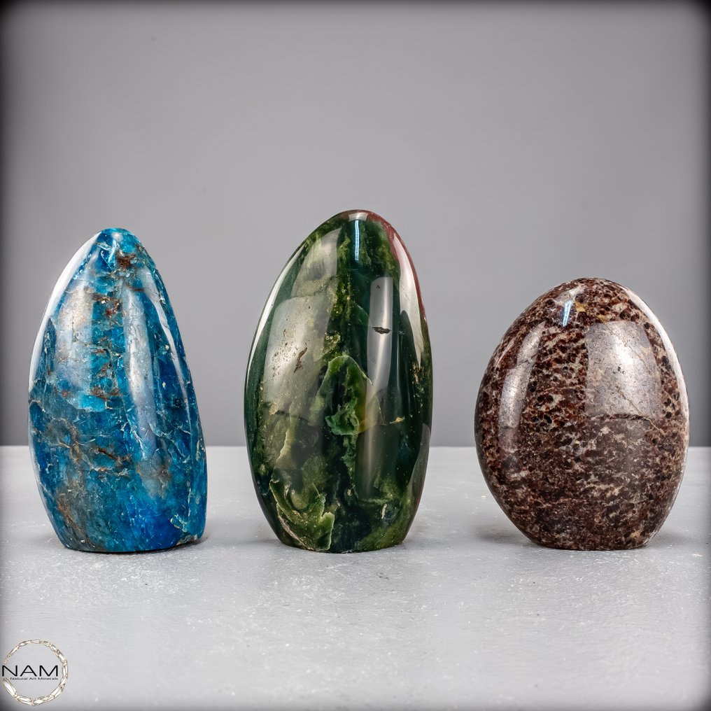 Apatite, Ocean Jasper & Garnet – Expressive freeform set in three fascinating Energy of the Earth- 1423.15 g - (3) #2.1