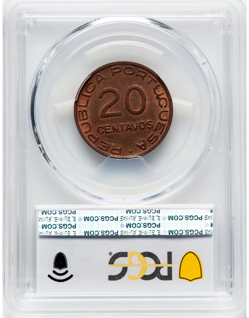Mozambico portoghese. Republic. 20 centavos 1936 - PROVA - PCGS - SP 63 - Rara #3.2