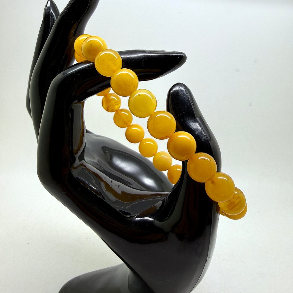 Βραχιόλι από φυσικό βόρειο κεχριμπάρι με ολόκληρα πέτρινα beads. - Κεχριμπάρι - Succinite / fossilized pine tree resin #1.0