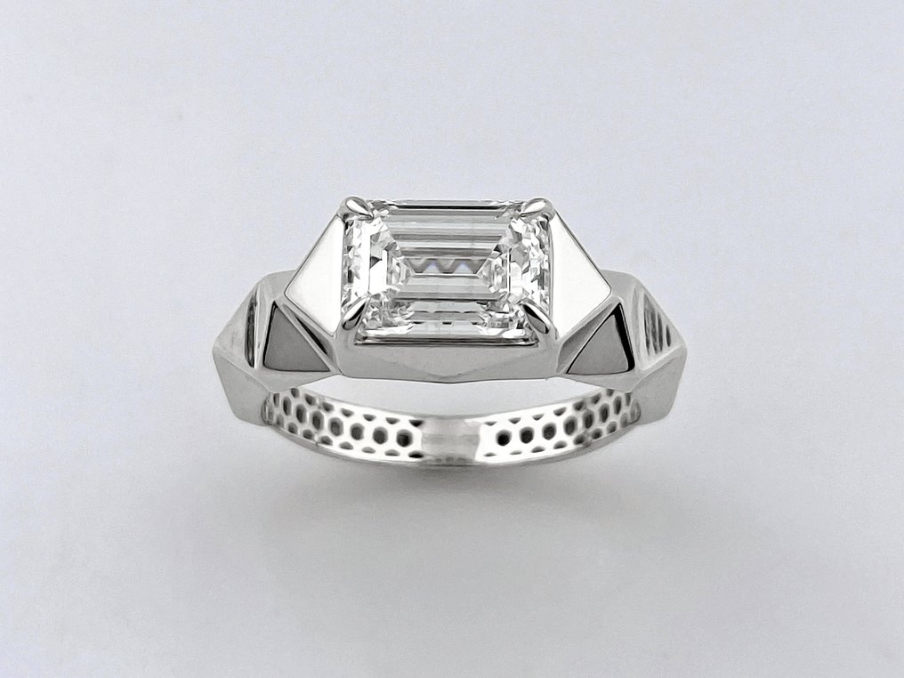 Ingen reservasjonspris - Ring - 14 karat Hvitt gull -  2.08ct. tw. Diamant (Lab-dyrket) #1.0