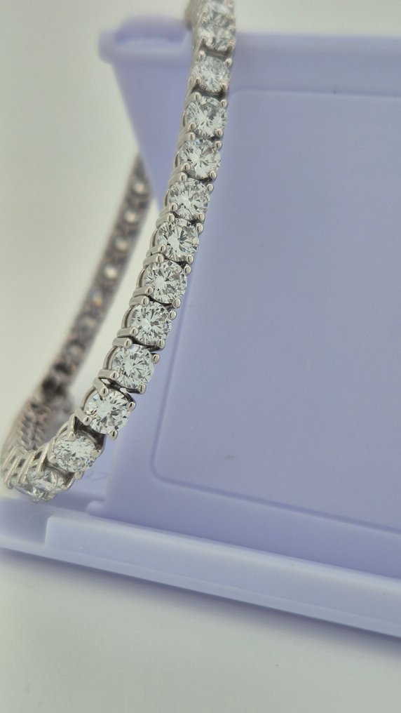 Brățară - 14 ct. Aur alb -  11.40ct. tw. Diamant (Cultivat în laborator) #1.0
