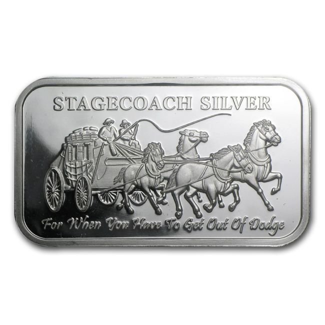 1 Troy Ounce - Plata .999 - 4 x 1/4 oz Stagecoach Fractional 999 Fine Silver Bar (Sin precio de reserva) #1.0