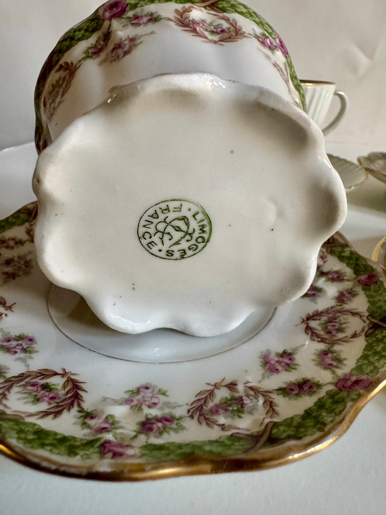 Limoges, René CAIRE, A. GIRAUD & BROUSSEAU- Véritable LIMOGES - 杯子和碟子 (12) - 瓷 #3.2