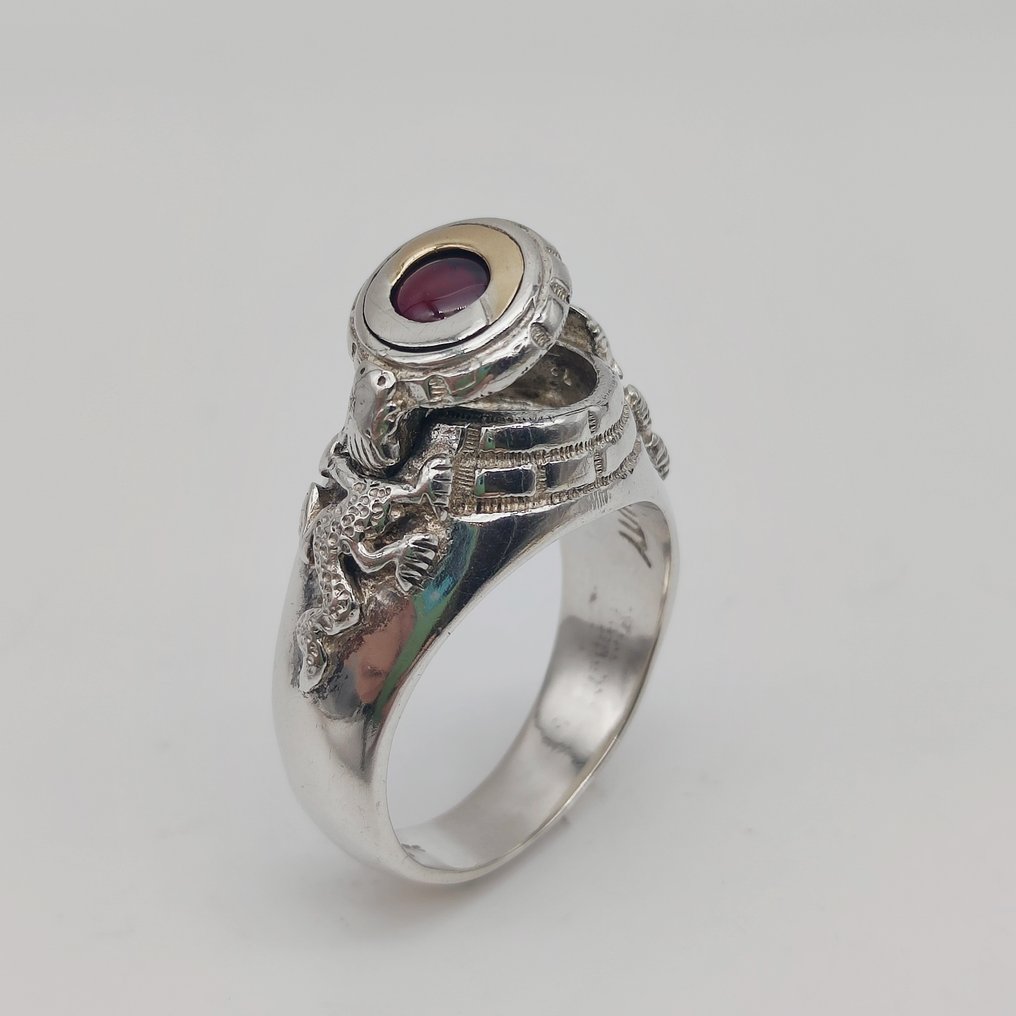 No reserve price - Ring Silver - Poison Ring #1.0