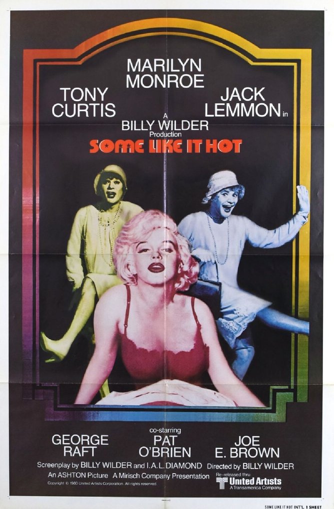 Some Like It Hot Marilyn Monroe Original US One Sheet Poster 1980 #2.1