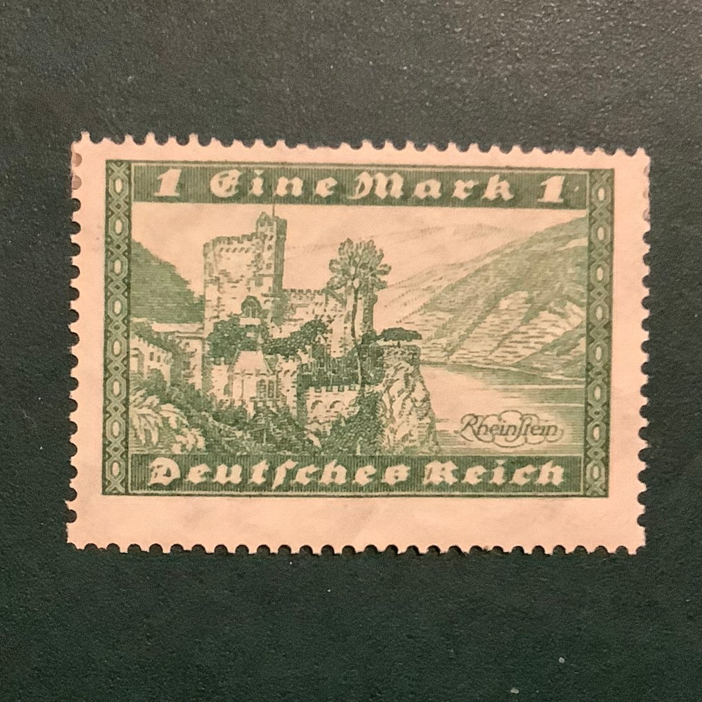 德意志帝国 1924 - Rheinstein 经过水印 Y - 认证 Peschl - Michel 364 Y #3.2