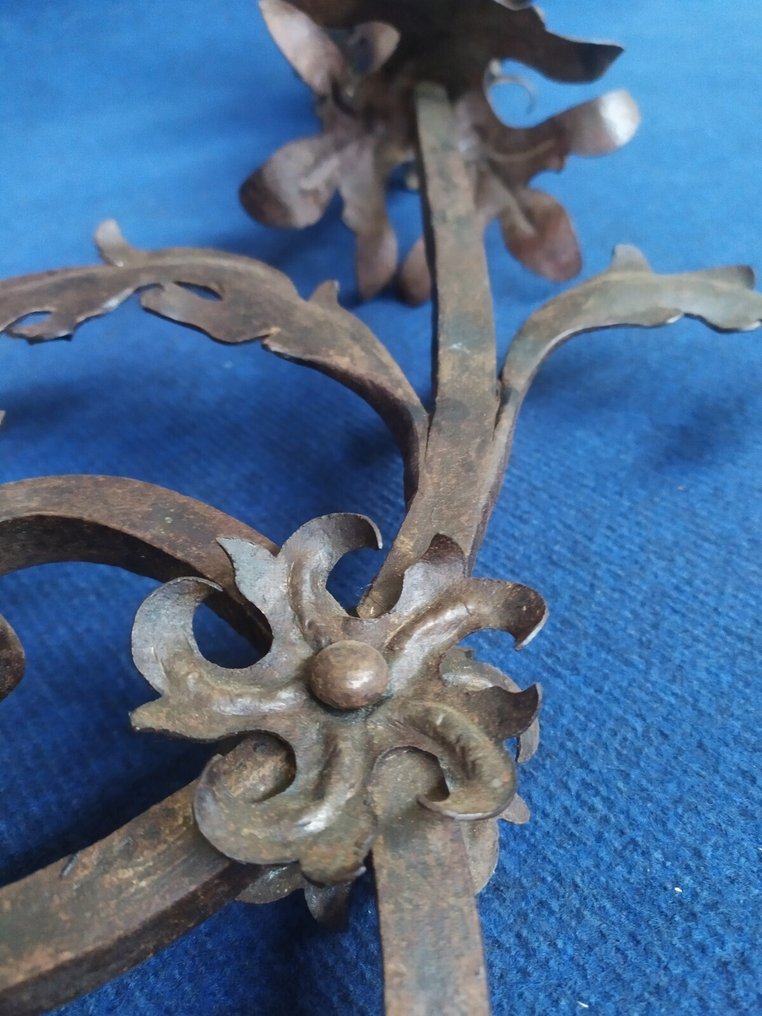 Φωτιστικό τοίχου σε στυλ κεριού - Σίδερο, Ξύλο - Μεγάλη επιτοίχια λαβή #3.2