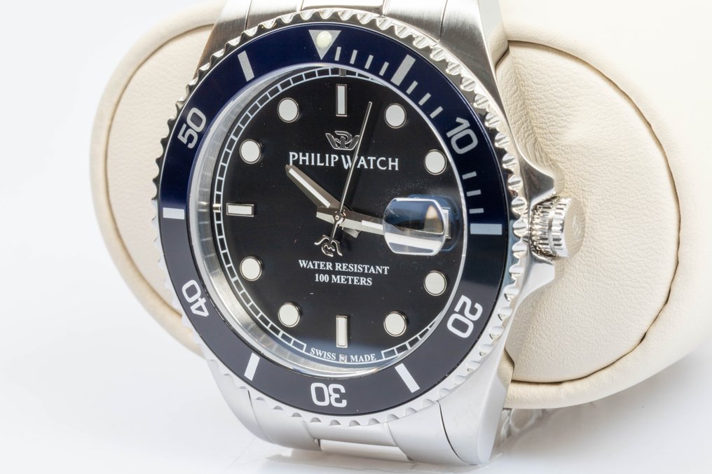 Philip Watch - Caribe Sport -  Blue/black - Swiss Made - Date - FREE SHIPPING - Men - 2025 #3.2