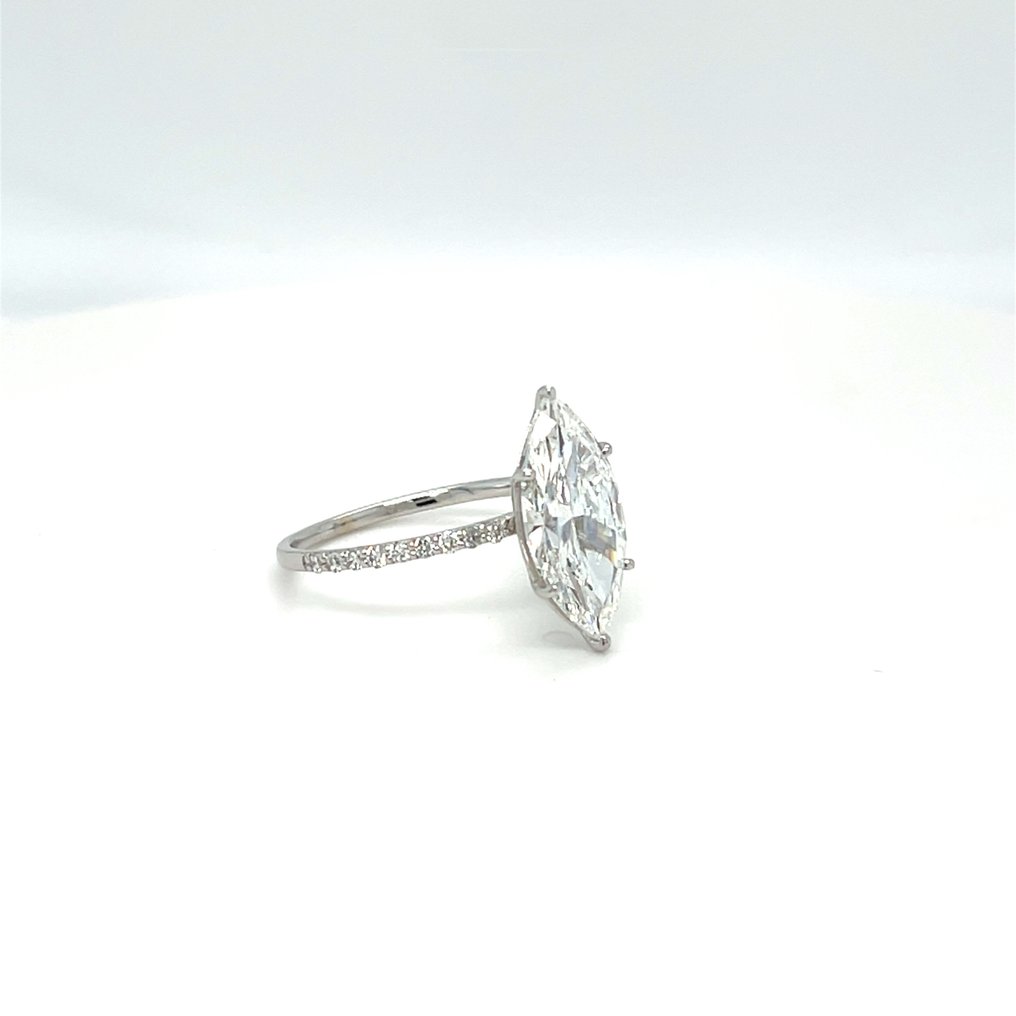 χωρίς τιμή ασφαλείας - Δαχτυλίδι - 14 καράτια Λευκός χρυσός -  3.30ct. tw. Διαμάντι (Εργαστηριακής καλλιέργειας) - Διαμάντι #4.3