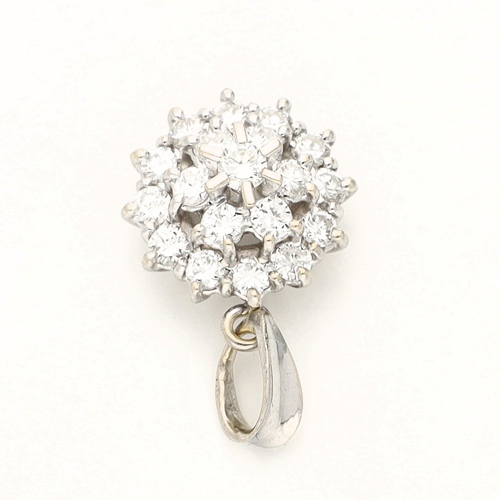 吊坠 - 18K包金 白金 - 0.84ct. tw. 钻石 (天然) - 钻石 #4.3