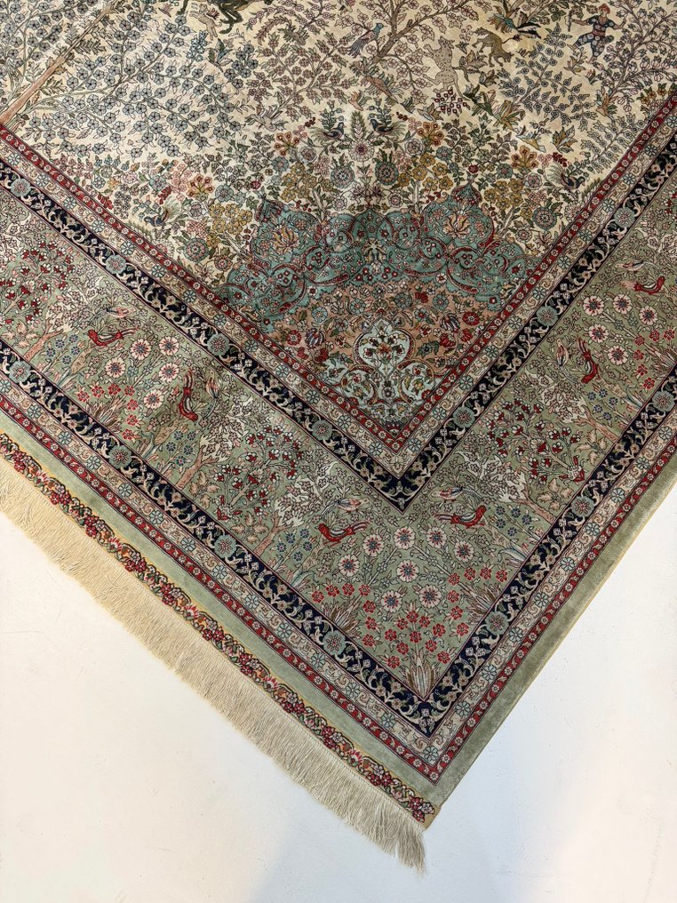 Χειροποίητο χαλί από το Χιγκέ – 100% μετάξι – Πολύ λεπτό – Υπογεγραμμένο - Χαλί - 352 cm - 260 cm - αντικείμενο συλλέκτη #1.0