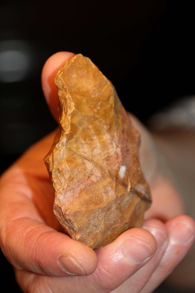 舊石器時代 燧石 Biface，pointe - 80 mm  (沒有保留價) #2.1