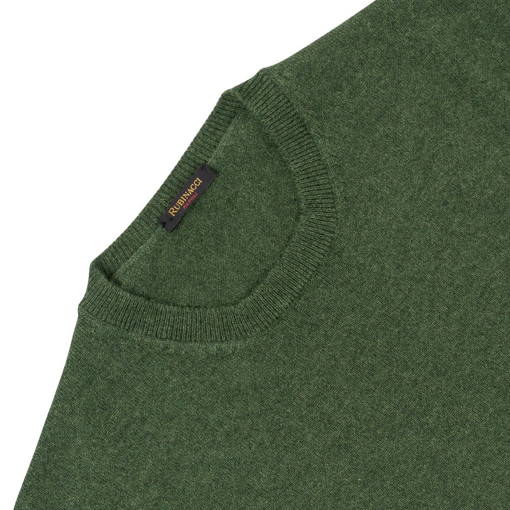 RRP 750€ RUBINACCI NAPOLI Green Sweater Crewneck 100% Soft Cashmere - 48 IT - Sweater - Nyt med labels #4.3