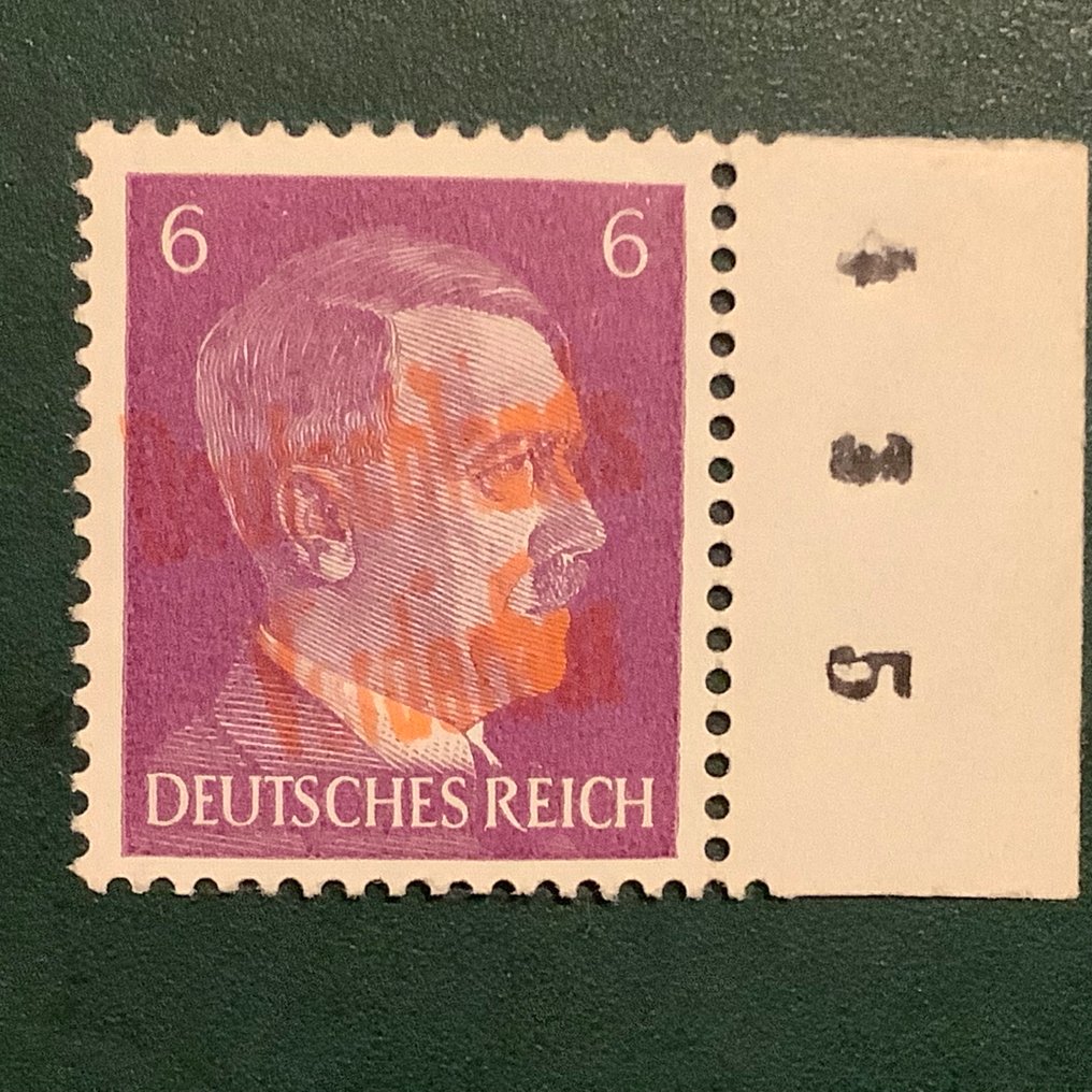 德國 - 當地郵政區 1945 - 梅本：6Pf 希特勒带绿色印刷 - 经过检验的 Vogel - Michel B1 #1.0