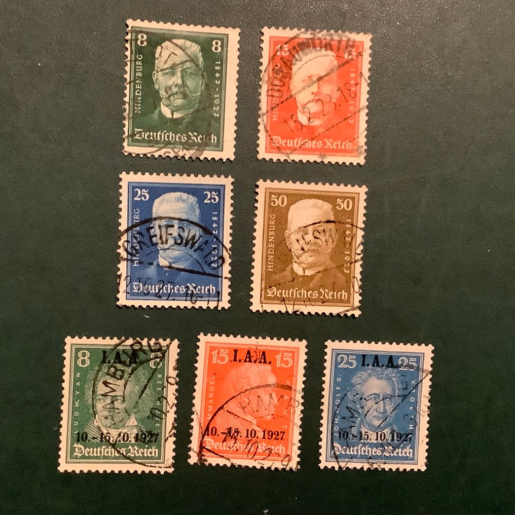 Duitse Rijk 1927 - Volledige jaargang met IAA (U) - Michel 403/409 #3.2