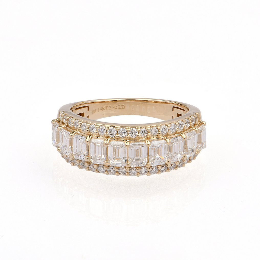 Gyűrű - 14 kt. Sárga arany - 2.42ct. tw. Gyémánt (Laboratóriumban előállított) - Gyémánt #1.0