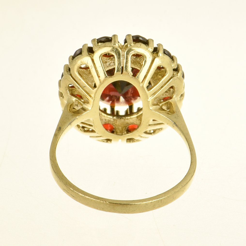 Σετ κοσμημάτων 2 τεμαχίων - 8 καράτια Κίτρινο χρυσό Γρανάτης #3.2