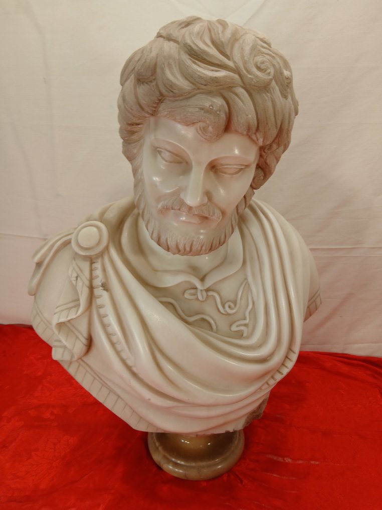 雕塑, Marco Aurelio - 67 cm - 大理石 - 1960 #1.0