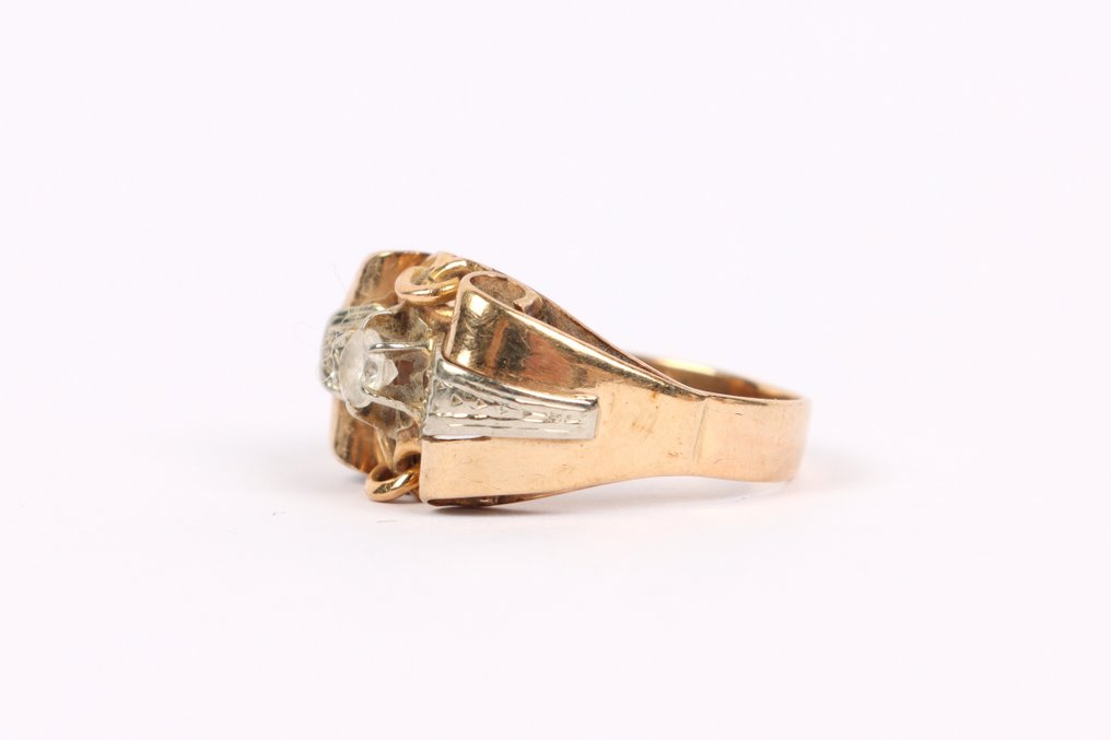 Bague - 14 carats Or jaune, Argent #2.1