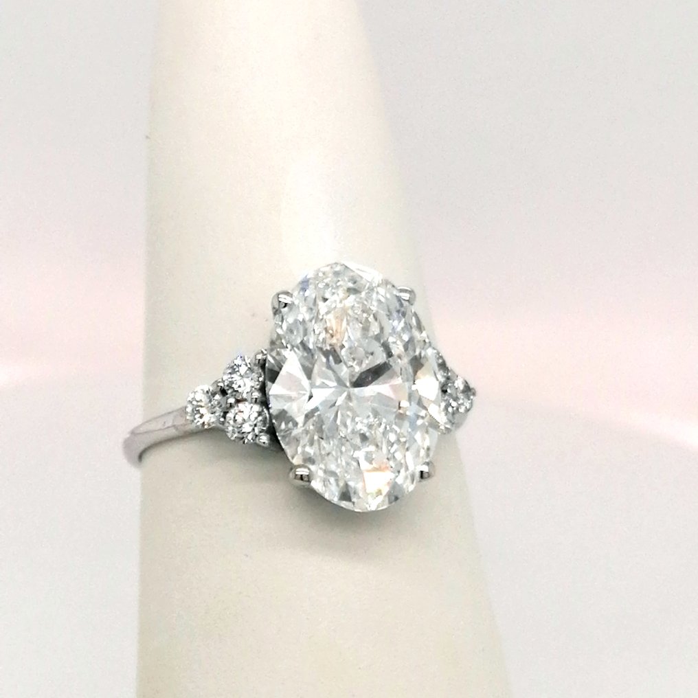 Zonder Minimumprijs - Ring - 14 karaat Witgoud - 3.25ct. tw. Diamant (Lab-grown) - Diamant - D VS1 #2.1