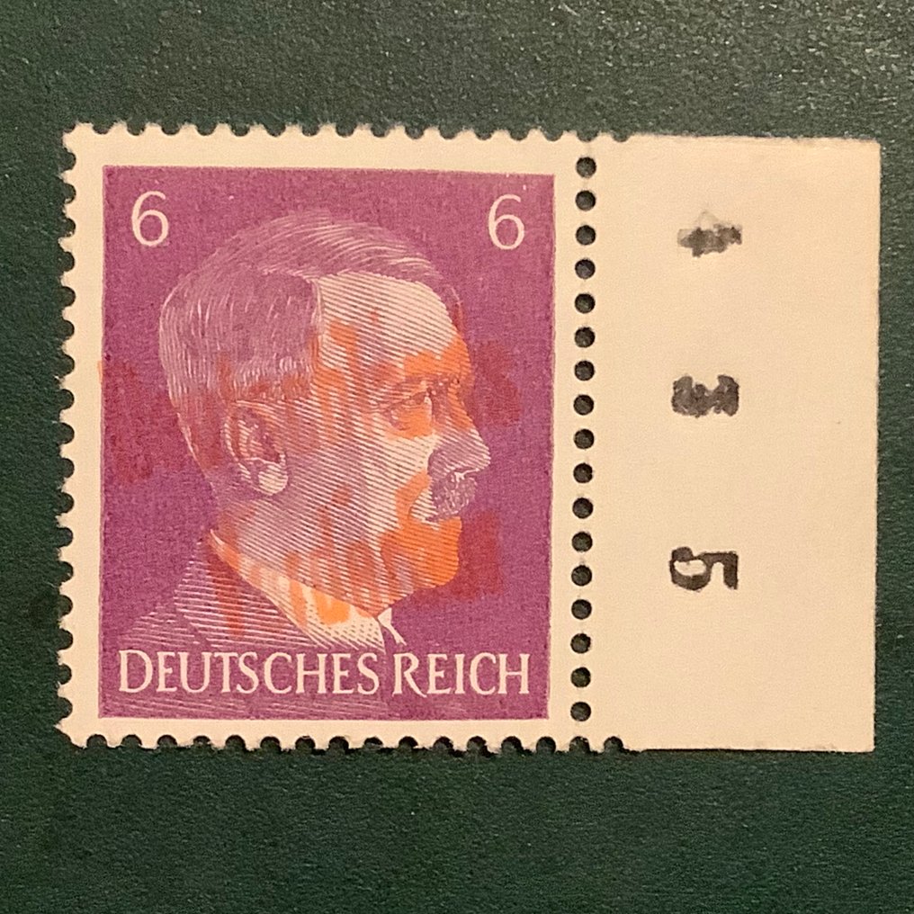 德國 - 當地郵政區 1945 - 梅本：6Pf 希特勒带绿色印刷 - 经过检验的 Vogel - Michel B1 #3.2
