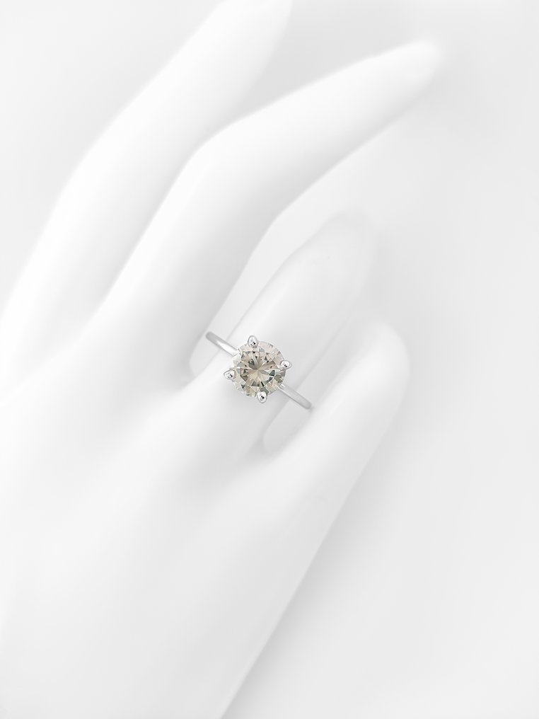 χωρίς τιμή ασφαλείας - Δαχτυλίδι - 14 καράτια Λευκός χρυσός - 1.53ct. tw. Διαμάντι (Φυσικού χρώματος) - Πιστοποιητικό IGI #3.2