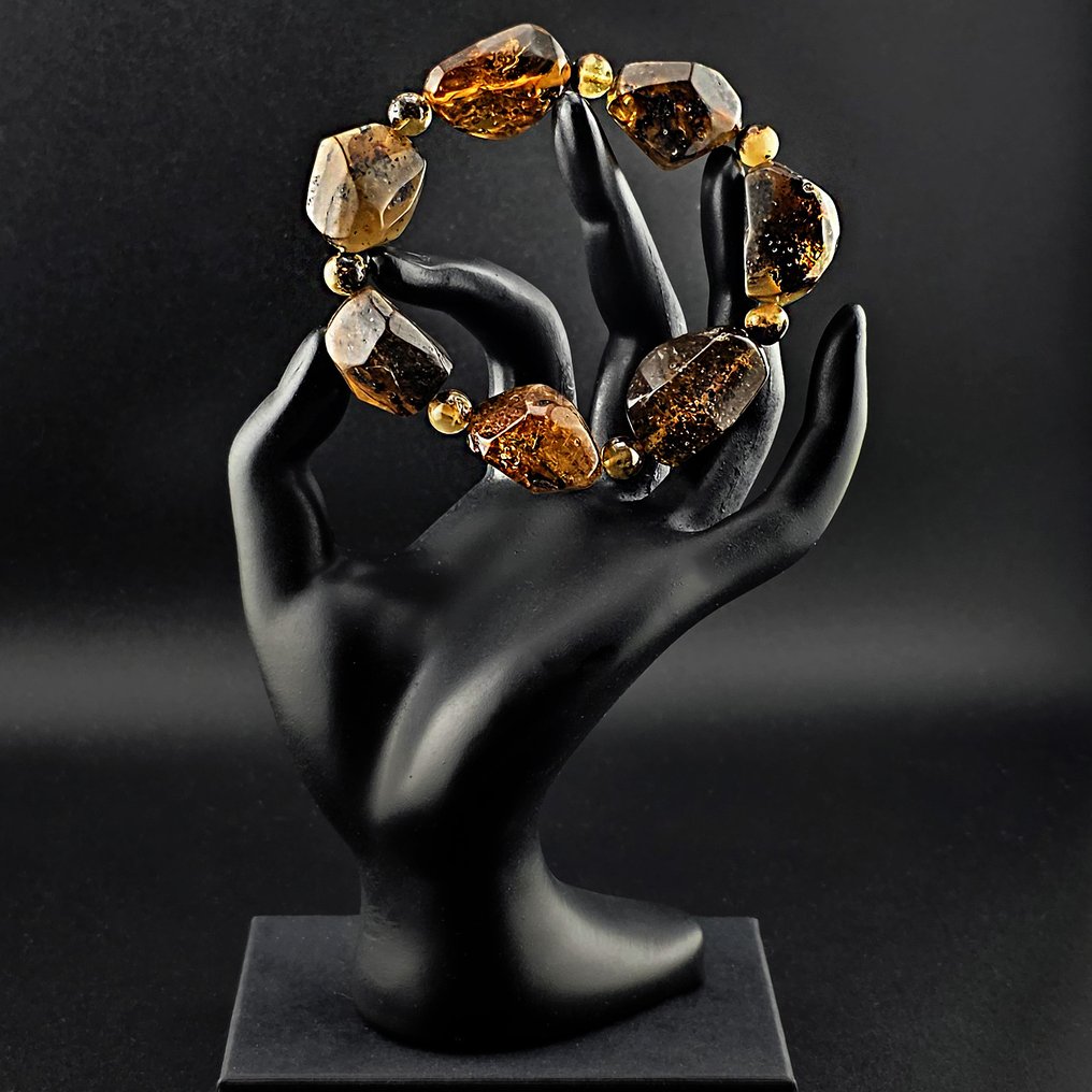 Amber - Premium 34g Baltic Amber Nugget Bracelet • Polished Cognac Stones • Elegant Design  (No Reserve Price) #2.1