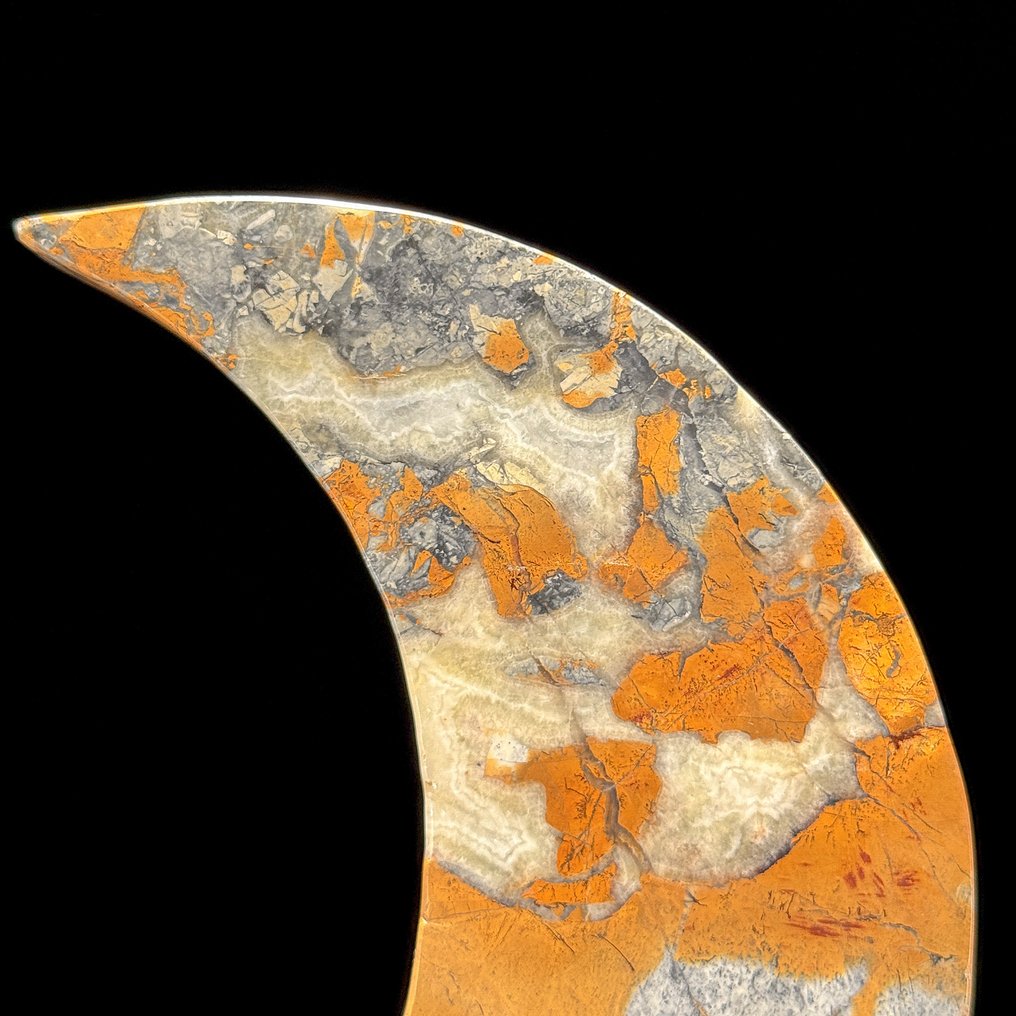 无底价 - 精美的黄色马里加诺玛瑙 新月形,用于定制支架 - 高度: 28.1 cm - 闊度: 16.2 cm- 1700 g - (1) #3.2