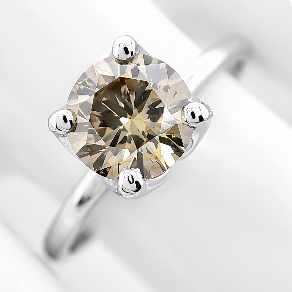 χωρίς τιμή ασφαλείας - Δαχτυλίδι - 14 καράτια Λευκός χρυσός -  1.12ct. tw. Διαμάντι (Φυσικού χρώματος) #2.1