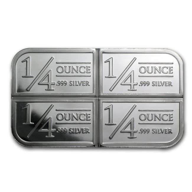 1 Troy Ounce - Plata .999 - 4 x 1/4 oz Stagecoach Fractional 999 Fine Silver Bar (Sin precio de reserva) #2.1