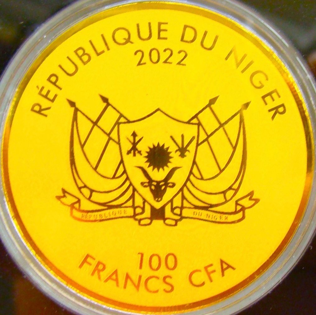 Niger. 100 Gold Francs 2022 "20 Dollars 1933 Double Eagle" with Certificate (Au.999) (Ingen mindstepris) #1.0