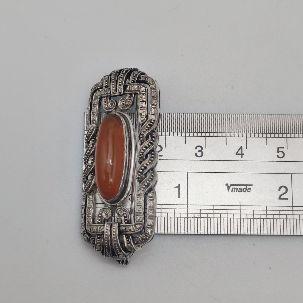 Senza prezzo di riserva - Spilla Argento - Art Deco - Agaat #3.2