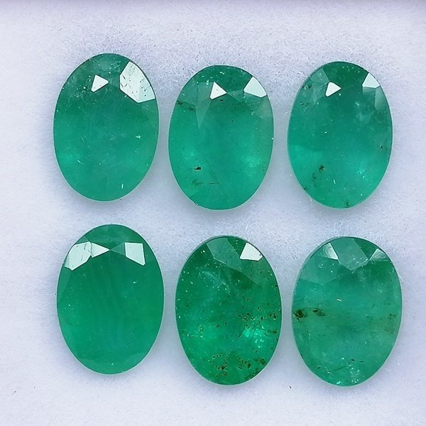 6 pcs Grønn Smaragd - 4.16 ct - Instituto Gemólogico Español (IGE) #1.0