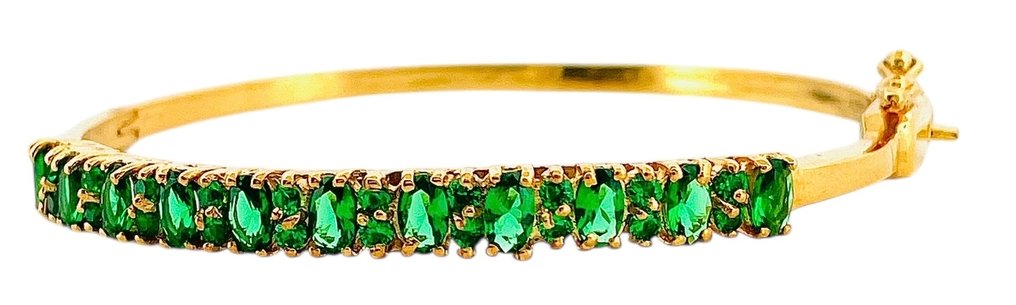 没有保留价 - 手镯 - 9 kt. 黄金, 银 祖母绿 #3.2