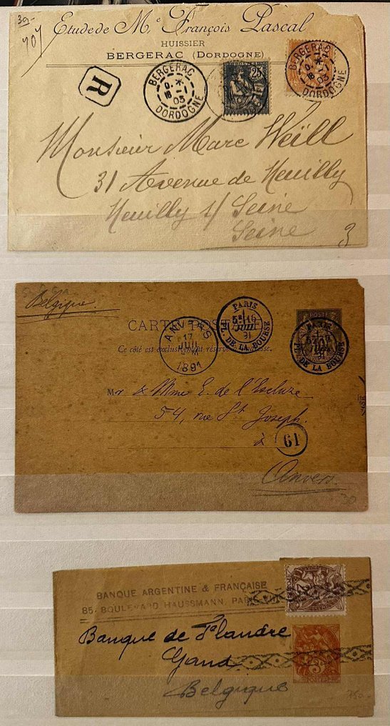 Franța 1832 - colecție. timbrări, plicuri. #4.3