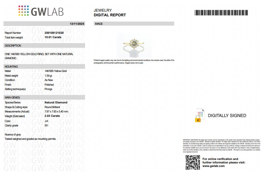Nincs minimálár - Jegygyűrű - 14 kt. Sárga arany -  2.03ct. tw. Gyémánt (Természetes) #2.1