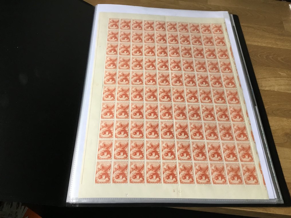 Netherlands  - Large quantities of postage stamps in sheets, panes, and blocks of four. #2.1