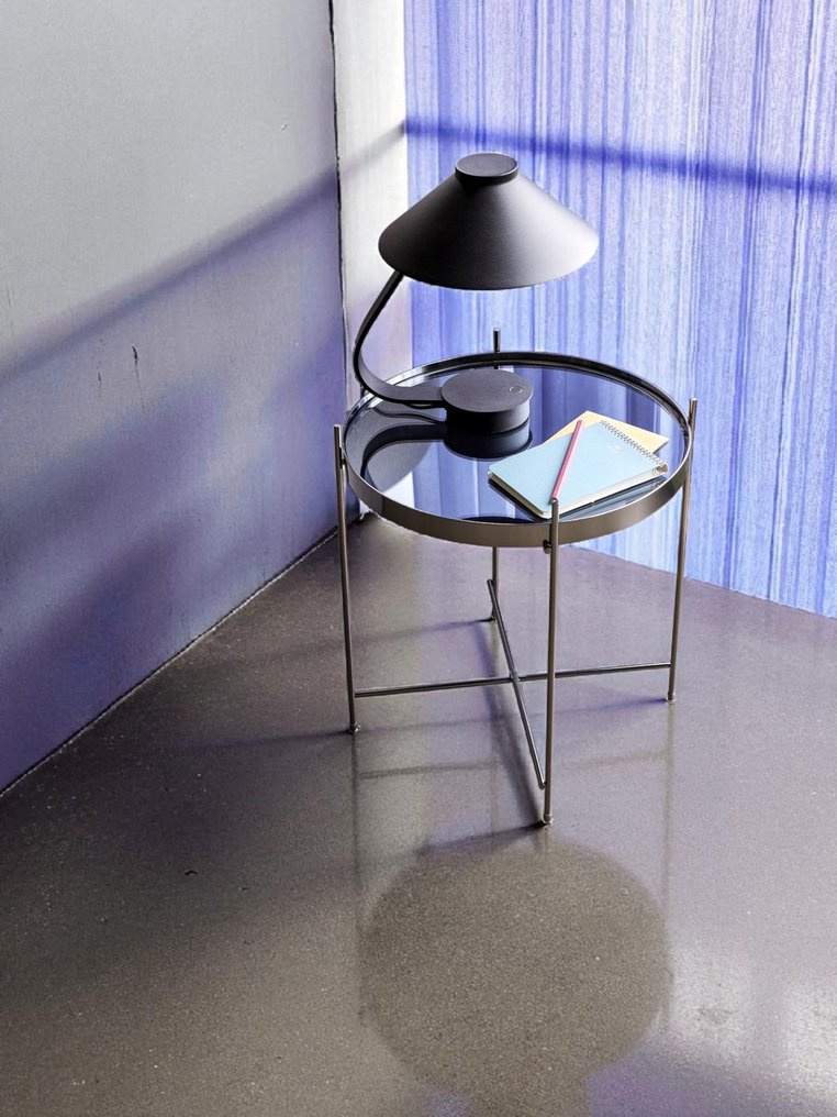 Hübsch - Lotte Knudsen - Μπουφές (2) - Πλαϊνό Τραπεζάκι Reflect Μαύρο - Μέταλλο, Γυαλί - 2 τεμάχια - ΧΩΡΙΣ RP #3.2