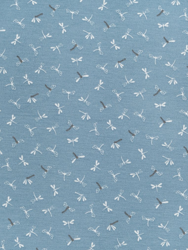 Premium Panama - Libellule på blå bakgrunn - Polstringsstoff - 7 m - 1.4 m #3.2