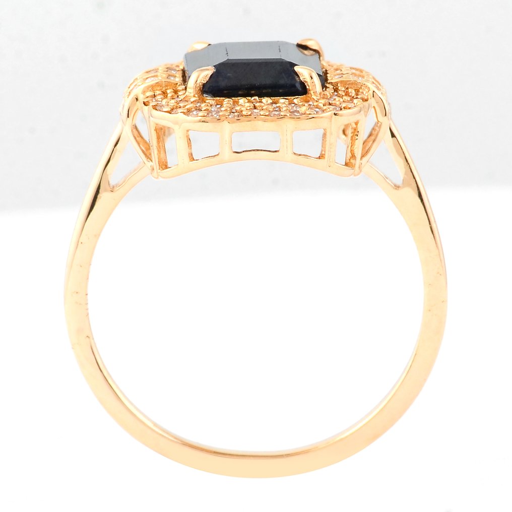 沒有保留價 - 戒指 - 14 克拉 黃金 -  2.74ct. tw. 藍寶石 - 鉆石 #3.2